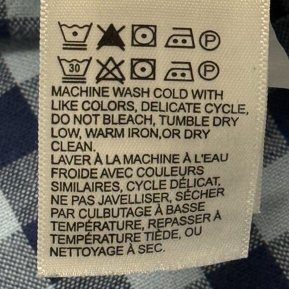 Lucky Brand Shirt Mens XXL Blue Linen Blend Plaid Pearl Snap Western Classic Fit - Picture 8 of 9